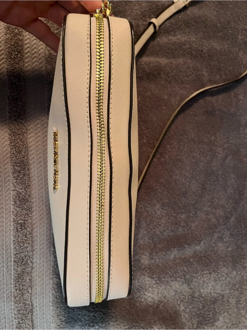 Michael Kors Blush Saffiano Crossbody Bag with Gold Hardware